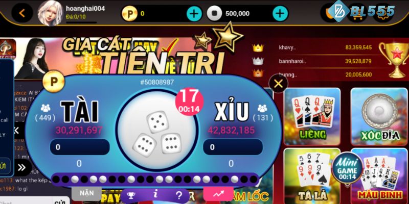 Tài xỉu online là game rất được yêu thích tại BL555